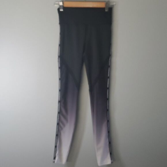 Forever 21 pants women's size xs x-small black gey white ombre yoga side stripe - Picture 1 of 16